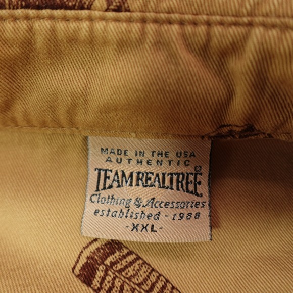 Vtg Team Realtree Shirt Men's XXL Brown Tan Turkey Hunting USA Cotton EUC - Picture 3 of 11